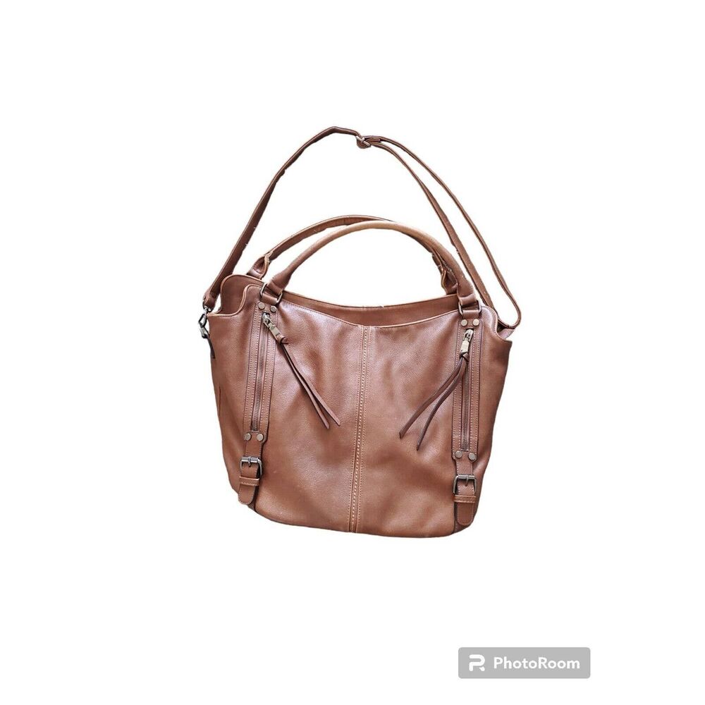 Realer Brown Crossbody Purse - Large With Pockets